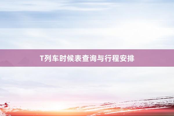 T列车时候表查询与行程安排